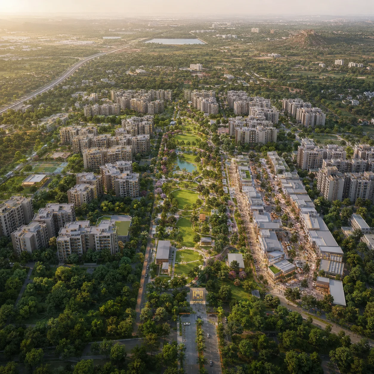 Nambiar Kanakapura Road 120-acre township aerial view