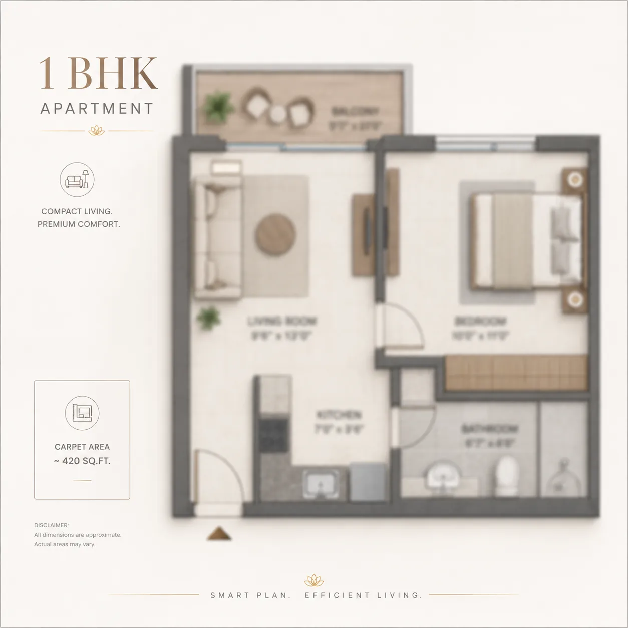 Nambiar Kanakapura Road 1 BHK floor plan